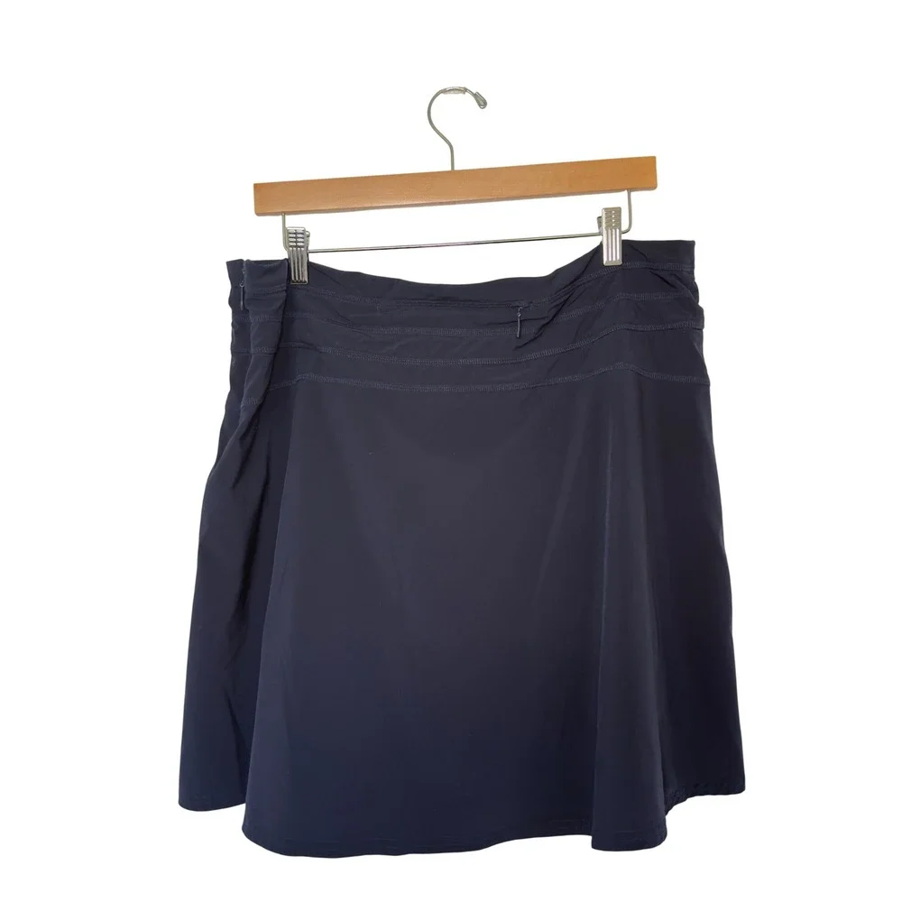 Athleta All Day Navy Flare Athleisure Outdoor Utility‎ Preppy Skort 14 A Line
